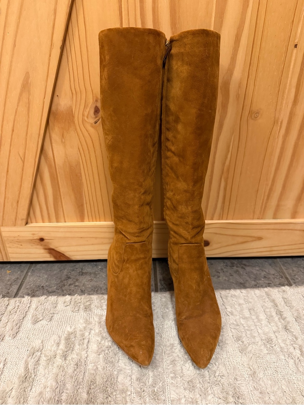 Sam Edelman Tall Pointed-Toe Over-the-Knee Suede Boots in Cognac